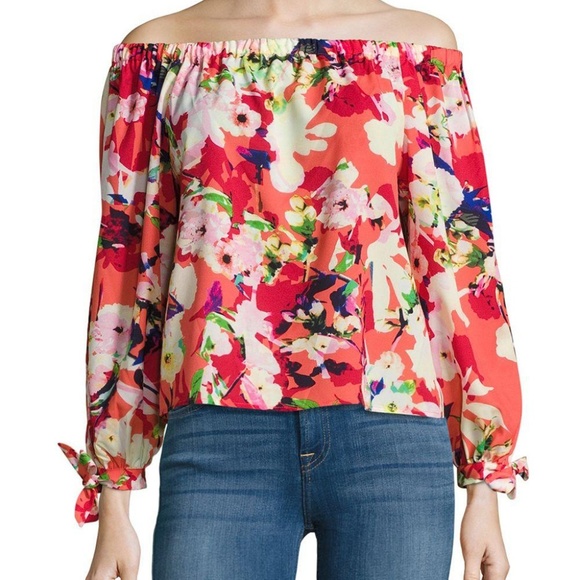 YUMI KIM "Vermillion Bloom" Off-Shoulder Blouse - Picture 4 of 5